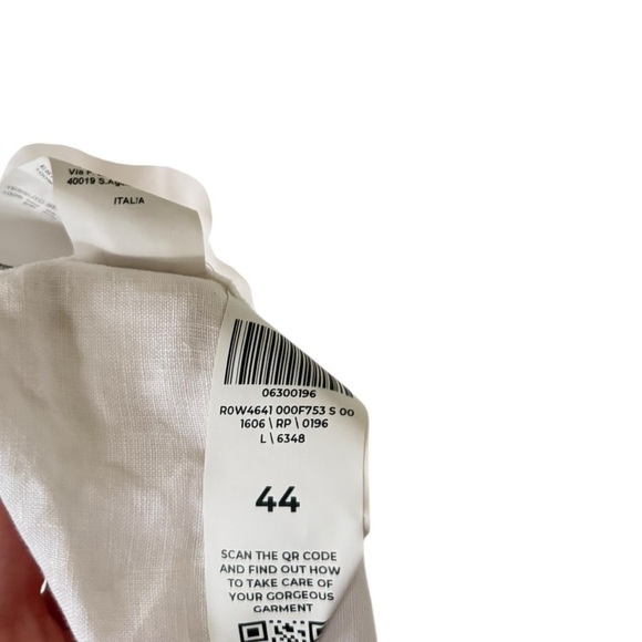 120% Lino White Linen Tie Neck Maxi Halter Dress - Picture 10 of 11